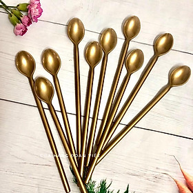Mua Muỗng Nhựa - Combo 10 Muỗng Nhựa Sinh Tố  Trà Sữa 20cm. Chuyên phục vụ Sp Gia dụng  Khuôn làm bánh  Dụng cụ học Sinh  Nh
