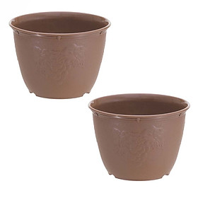 Bộ 2 chậu cây trồng thông minh màu nâu 24 x 17 cm - Hàng Nội Địa Nhật