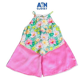 Bộ quần áo Lửng bé gái họa tiết Sen Hoàng Yến Lụa Hồng - AICDBGQH8GYS - AIN Closet
