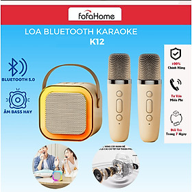 Loa Bluetooth K12 Kèm 2 Micro Không Dây Hát Karaoke Tại Nhà, Âm Thanh Hay Bass Cực Chuẩn Thiết Kế Di Động Công Suất Lớn Thiết Kế Nhỏ Gọn,Có Thể Thay Đổi Giọng,Tiện Lợi - Giao Màu Ngẫu Nhiên Hàng Nhập Khẩu