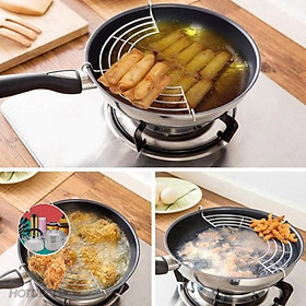 Mua Vỉ gác chảo rán inox loại đẹp 24-26cm