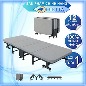 Mua Giường gấp 4 tiện dụng  khung chắc chắn  đệm nằm êm ái  thích hợp sử dụng văn phòng  và mọi không gian  chính hãng Nikita