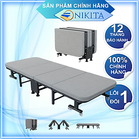  Giường gấp 4 tiện dụng, khung chắc chắn, đệm nằm êm ái, thích hợp sử dụng văn phòng, và mọi không gian, chính hãng Nikita