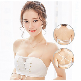 Áo Ngực Nữ Phối Ren Không Gọng , Áo Lót Chống Tụt Quả Ngang Dây Rút Phối Ren Kèm Quai Trong, Thiết Kế Cao Cấp ,Quà Tặng Tuyệt Vời Cho Các Bạn 586