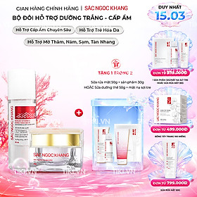 Bộ đôi cấp ẩm, dưỡng trắng da Sắc Ngọc Khang: Serum C dưỡng trắng 30ml + Kem dưỡng da ban đêm 30g
