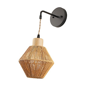 Rattan Wall Sconce Wall Lamp Lighting Fixture for Restaurant Bedroom Reading