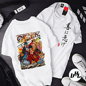 Áo thun trắng Anime, Manga Onepiece cực ngầu, Unisex Nam Nữ có Size áo từ 25-95kg