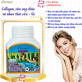 Collagen kết hợp nhau thai cừu và sữa ong chúa Vitatree Marine Collagen Plus Giúp đẹp da, mượt móng, dày tóc, mờ vết thâm tám, tàn Nhang, hỗ trợ xương khớp - QuaTangMe Extaste