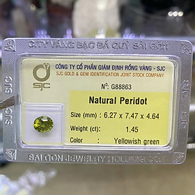 Viên đá peridot ngọc olivin kiểm định tự nhiên mài giác oval phong thủy