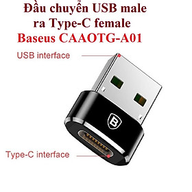[USB ra Type-C ] Đầu chuyển USB male ra C female Baseus CAAOTG-A01 - Hàng chính hãng