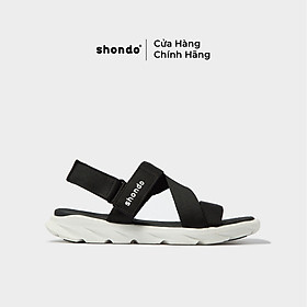 [ Chính Hãng ] Giày sandal Shondo F6 sport quai đen đế trắng F6S003