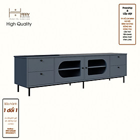 [Happy Home Furniture] SISEEL, Kệ TV 2 cánh mở 4 ngăn kéo - chân sắt, 200cm x 40cm x 52cm ( DxRxC), KTV_052