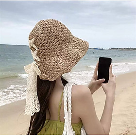 Nón mũ rộng vành đi biển du lịch dã ngoại dạo phố thời trang Hàn Quốc dona24100609