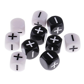 10 Miếng Nhựa Dẻo 6 Mặt Xúc Xắc Trừ Đi Plus D6 Cho Đảng Thanh Game Đạo Cụ 1.6 Cm