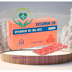 ￼VITAMIN 3B  - B1,B6,B12- Hộp 100 viên nén  Vinaphar -Hỗ trợ cải thiện tình trạng thiếu hụt vitamin nhóm B