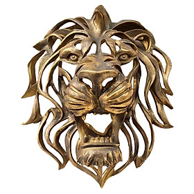 Lion Head Wall Mounted Sculpture Wall Hanging Statue for Indoor Home Bedroom