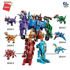 Đồ chơi xếp hình, lắp ráp 6 in 1 Qman 1414 - Siêu Robot khủng long Sura (456 mảnh ghép)