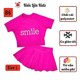 Đồ bơi bé gái tay ngắn 29-48kg, quần giả váy tạo cảm giác thoải mái trong mọi hoạt động - Kiến Lửa