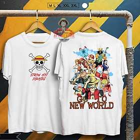 Áo Thun One Piece LUFFY TEAM Cực Chất - Áo Băng Mũ Rơm NEW WORLD Đẹp OP145