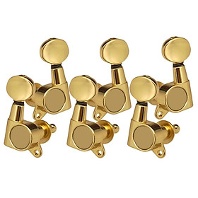 6 pieces Right Left Hand Guitar Tuners Tuning Keys Pegs for Acoustic Guitar Replacement 3R3L Gold
