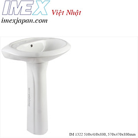Mua Lavabo hai khối chân đứng men sứ phủ nano cao cấp chính hãng IMEX IM 1322