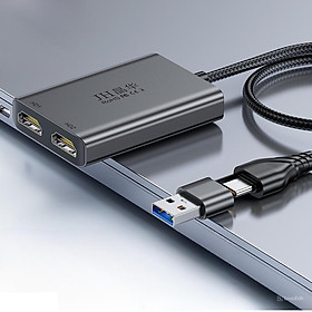 Mua ROGTZ Cáp Chuyển USB Type-C Ra 2 Màn Hình Độc Lập HDMI + HDMI (Cần Cài APP) JH-Z936B - Hàng Nhập Khẩu