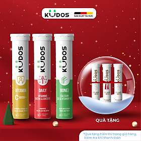 Combo 3 Thực phẩm bảo vệ sức khỏe KUDOS VITAMIN C 1000MG + Viên Sủi KUDOS BONE + Viên Sủi KUDOS DAILY (20 viên/tuýp)