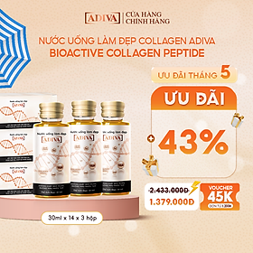 Combo 3 hộp Collagen Adiva Tem Trắng (14 lọ/hộp)- Giúp Làn Da Săn Chắc, Ảm Mịn Và Căng Bóng