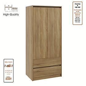 [Happy Home Furniture] SALY , Tủ treo quần áo -  2 ngăn kéo,  80cm x 52cm x 180cm ( DxRxC), TCM_011