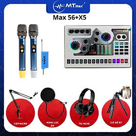 Combo sound card X5 + mic MAX56 chuyên hát nhạc livestream tặng kèm full phụ kiện hát nhạc cực hay