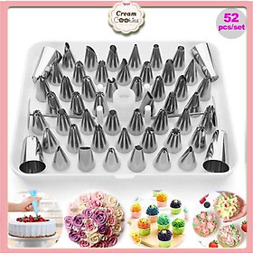 Bộ Đui 52 Chiếc Kèm Chốt Và Dù Bắt Hoa Bộ/Đui Bắt Kem Với Các Kiểu Dáng Trang Trí Cupcake, Bánh Gato, Bánh Kem