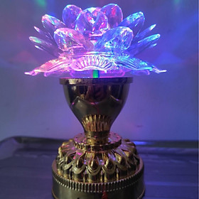 Đèn Led Hoa Sen Trang Trí MB 2003 7 Màu Xoay 360 Độ Cực Đẹp Cao 18cm