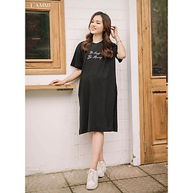Váy đầm bầu sau sinh Mommy chất cotton tăm, váy bigsize dáng suông ôm body nhẹ che khuyết điểm vòng hai, có chỗ mở tiện cho bé ti, thích hợp mặc đi làm, đi chơi, dạo phố - Thiết kế bởi LAMME