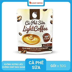 Hình ảnh Cà phê sữa Light Coffee đậm đà , thơm ngon , đặc biệt không hương liệu , an toàn cho sức khỏe , Gói 50G tiện lợi