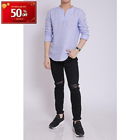 Áo sơ mi nam linen cao cấp dài tay cổ tua tròn boypro SBM006