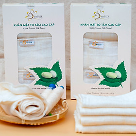 Mua Khăn Mặt Tơ Tằm Cao Cấp SenSilk – Combo Full House 4 Khăn - Silk Towel made in Vietnam 40*30cm - Quà Tặng khách nước ngoài