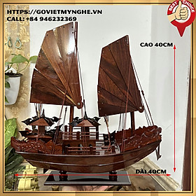 Mô Hình Thuyền Rồng Gỗ Cẩm Lai(thân 40cm) MNV-TB16