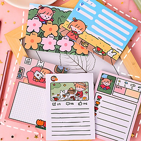 Giấy note ghi chú 50 tờ nhỏ gọn tiện lợi nhiều họa tiết cute cùng nhiều màu sắc lung linh phù hợp cho mọi lứa tuổi – H053