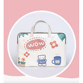 Túi xách da chống sốc laptop máy tính , túi công sở nữ cặp đựng laptop cute dễ thương