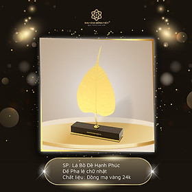 Mua Lá Bồ Đề Hạnh Phúc đế chữ nhật mạ vàng 24k