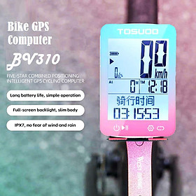 Đồng Hồ Tốc Độ Xe Đạp Thời Trang Đầy Màu Sắc Cho Phái Đẹp BV310 GPS Speedometer LCD 2.4" Auto Backlight IPX7 Pin Sạc 20H Kết Nối GPS Nhanh Chính Xác