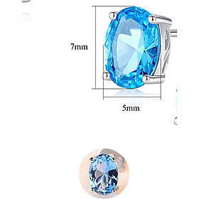 Bông tai nữ bông tai Bạc cao cấp 925 đính đá xanh Hàn Quốc - Bông tai bạc thật s925 tự nhiên B1448 bảo Ngọc Jewelry