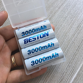 Hộp 4 pin sạc AA AAA Beston dung lượng cao, sạc lại nhiều lần - Hàng chính hãng