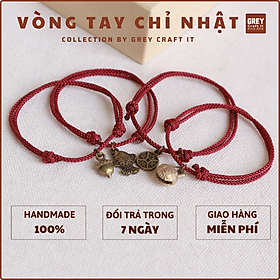 Vòng Tay An Lạc x Charm Đồng Đúc | Lục Lạc, Con Cá, Hạt Dẻ, Đồng Xu | Chỉ Nhật Bản siêu bền | Freeship