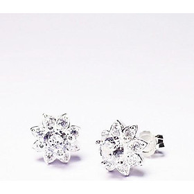 KEELY VALDA Bông tai bạc Mặt Trời đính đá Swarovski