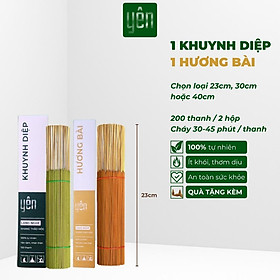 Mua Nhang Thảo Mộc Sạch Mix Quế Khuynh Diệp Hương Bài Loại 23-30-40cm Hộp 100 Thanh Yên 100 % Tự Nhiên Thờ Cúng Thư Giãn - Diệp + Bài