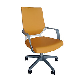 Ghế văn phòng chân xoay lưng da ghế làm việc CE4477-P dành cho nhân viên hiện đại lưng trung nệm da simili ( màu cam / màu Nâu ) HCM