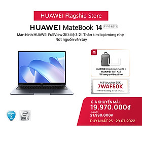 Mua Máy Tính Xách Tay HUAWEI MateBook 14 (8GB/512GB) | Intel Core Thế Hệ Thứ 11 | Màn Hình HUAWEI 3:2 Fullview 2k | Nút Nguồn Vân Tay | Hàng Chính Hãng