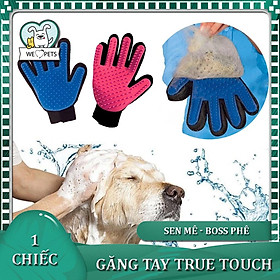 Găng tay tắm cho chó, tắm cho mèo true touch massage & vệ sinh lông chó mèo
