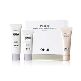 Bộ Kem Chống Nắng Nâng Tone, Bổ Sung Collagen, Cải Thiện Đốm Nâu Ohui DS Dark Spot Collagen Tone up Sun SPF50+/PA++++ Set